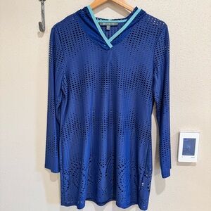 Title Nine Laser Cut Tunic Dress  Swim Coverup M